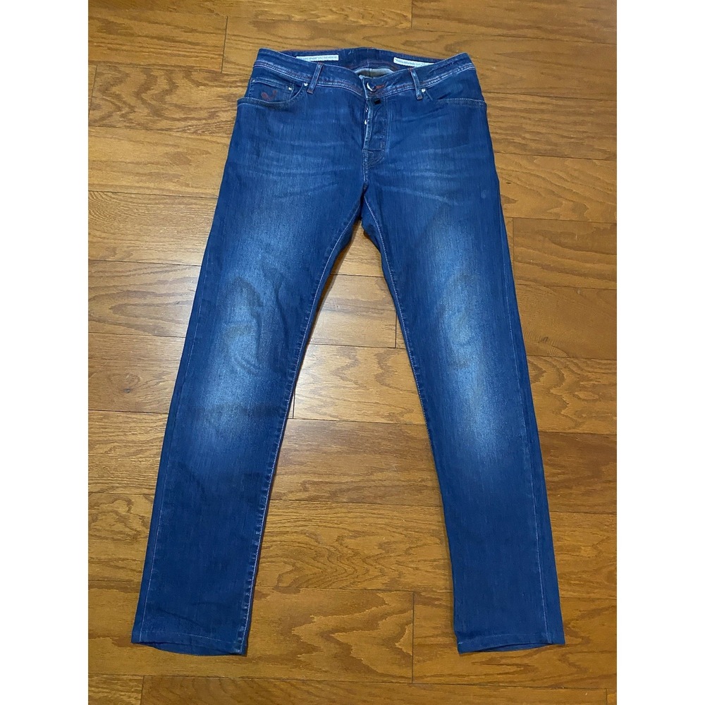 JACOB COHEN Style 622 Dark Wash Jeans Pants 34 (32x31) Handmade Italy Stretch